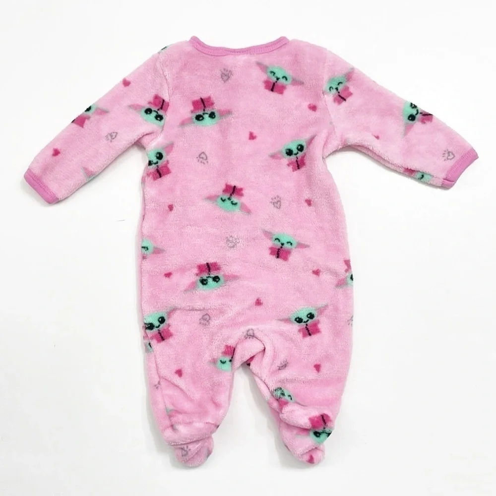 Star Wars Baby Yoda print fleece baby footie